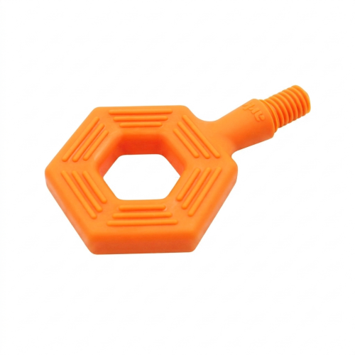 Pomarańczowa sześciokatna końcówka do wibratora logopedycznego.png