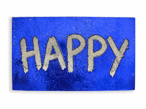 Niebieska cekinowa tablica „HAPPY”.png