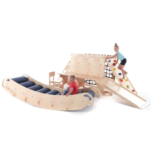 Climb System zestaw rozbudowany + zjeżdżalnia rolkowa 